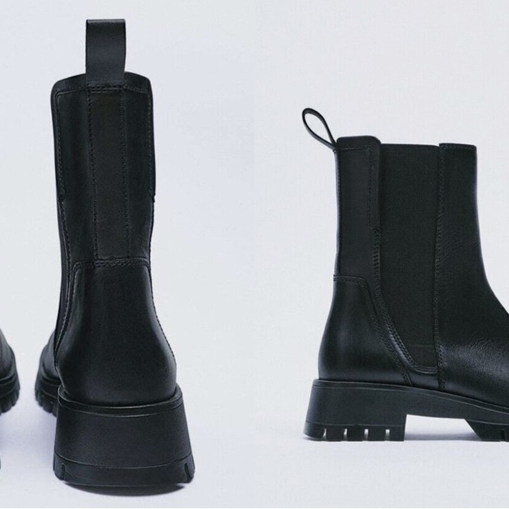 Zara Black Moto Boots - Picture 3 of 7
